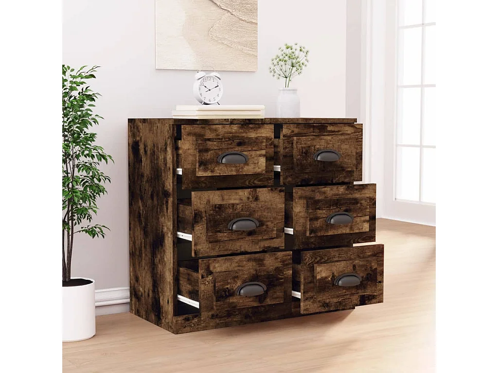Buffet chêne fumé 70x35,5x67,5 cm bois d'ingénierie EGER99377