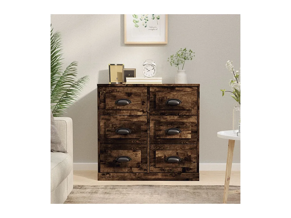 Buffet chêne fumé 70x35,5x67,5 cm bois d'ingénierie EGER99377