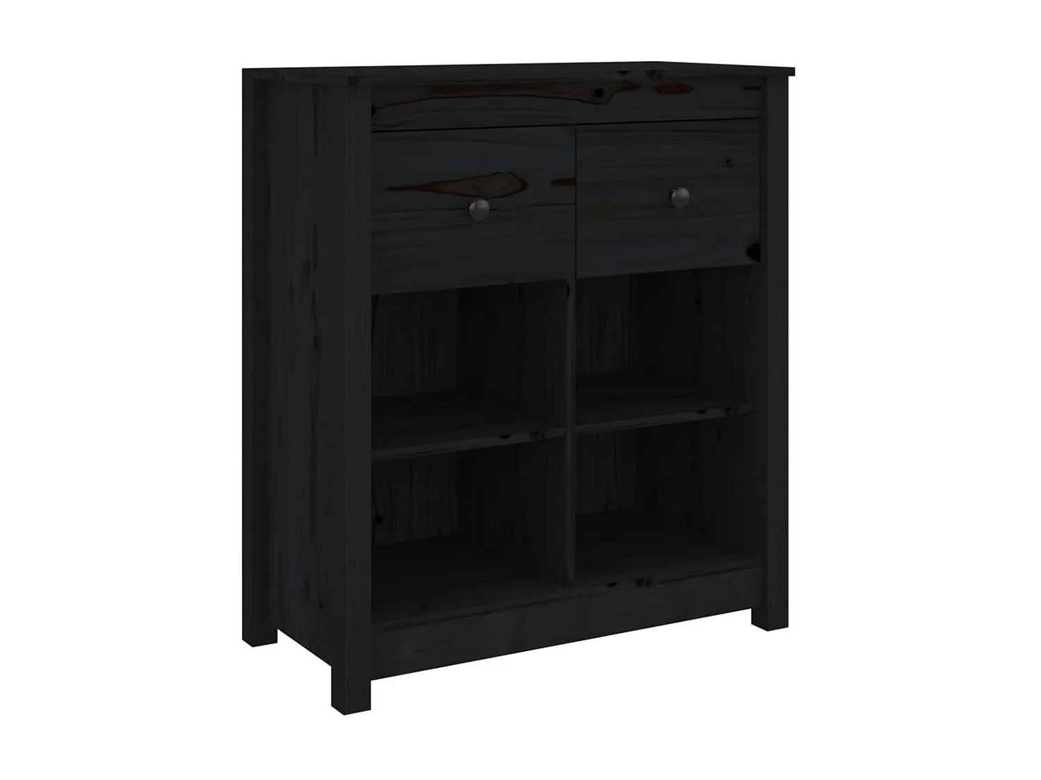 Dressoir 70x35x80 cm massief grenenhout zwart NL796052