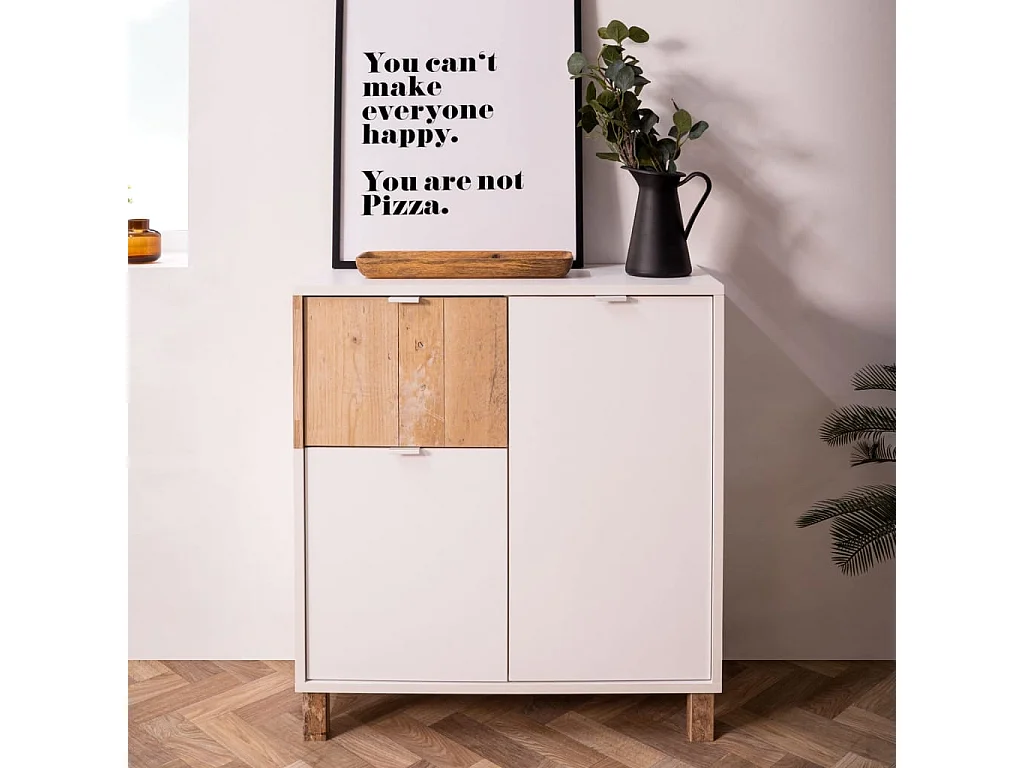 Buffet, Bahut, Meuble de rangement Menorca 01A Blanc EGER73582 BonneVie Meuble