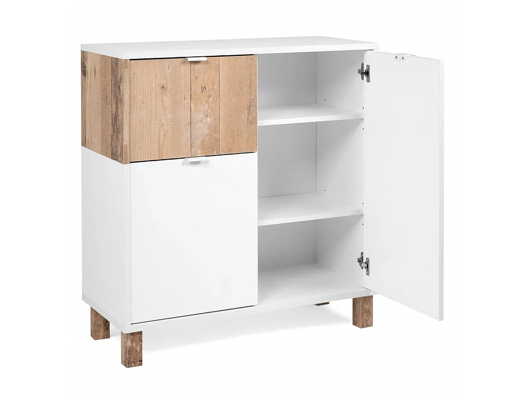 Buffet, Bahut, Meuble de rangement Menorca 01A Blanc EGER73582 BonneVie Meuble