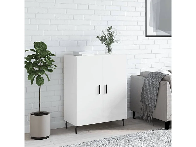 Dressoir 69,5x34x90 cm bewerkt hout hoogglans wit NL584754