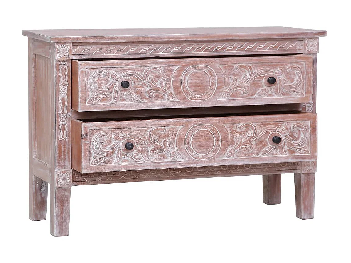 Dressoir met 2 lades 90x30x60 cm massief mahoniehout NL575105