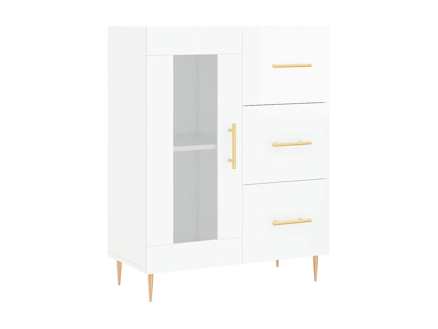 Aparador 69,5x34x90 cm madeira processada branco brilhante PT681673