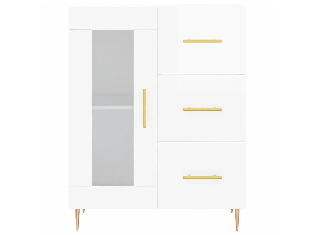 Dressoir 69,5x34x90 cm bewerkt hout hoogglans wit NL258219