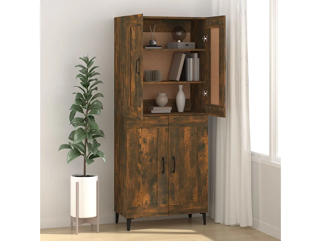 Dressoir 69,5x34x90 cm bewerkt hout gerookt eikenkleurig NL38578