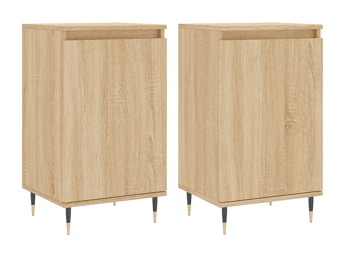 lot de 2 Buffets chêne sonoma 40x35x70 cm bois d'ingénierie QWE78966