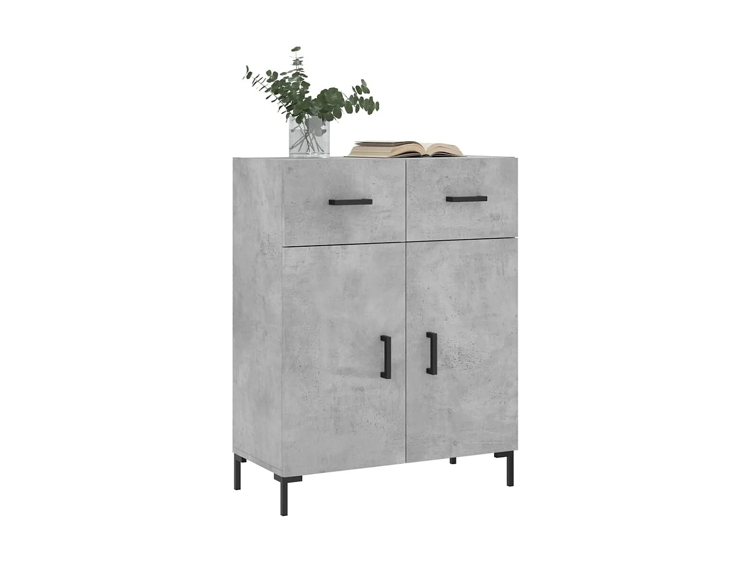 Buffet gris béton 69,5x34x90 cm bois d'ingénierie QWE71137