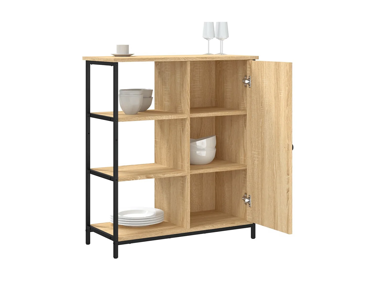 Aparador de madera de ingeniería roble Sonoma 70x30x80 cm ES31995