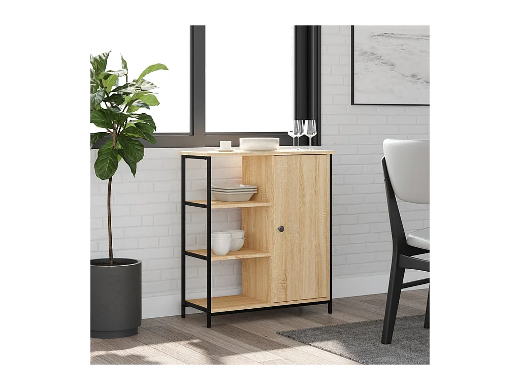Buffet chêne sonoma 70x30x80 cm bois d'ingénierie QWE27600