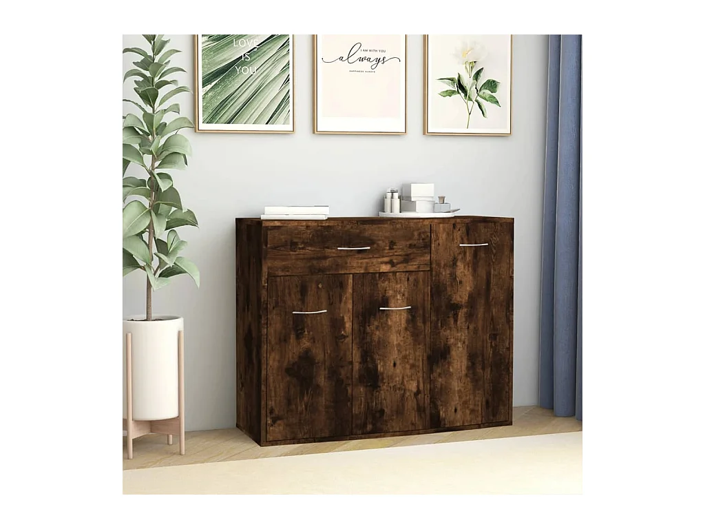 Buffet Chêne fumé 88x30x70 cm Bois d'ingénierie EGER27723