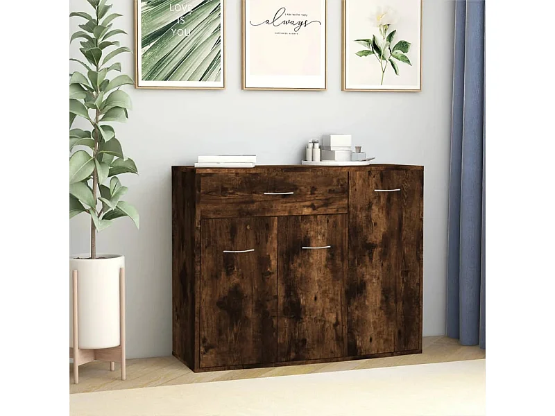 Buffet Chêne fumé 88x30x70 cm Bois d'ingénierie EGER27723