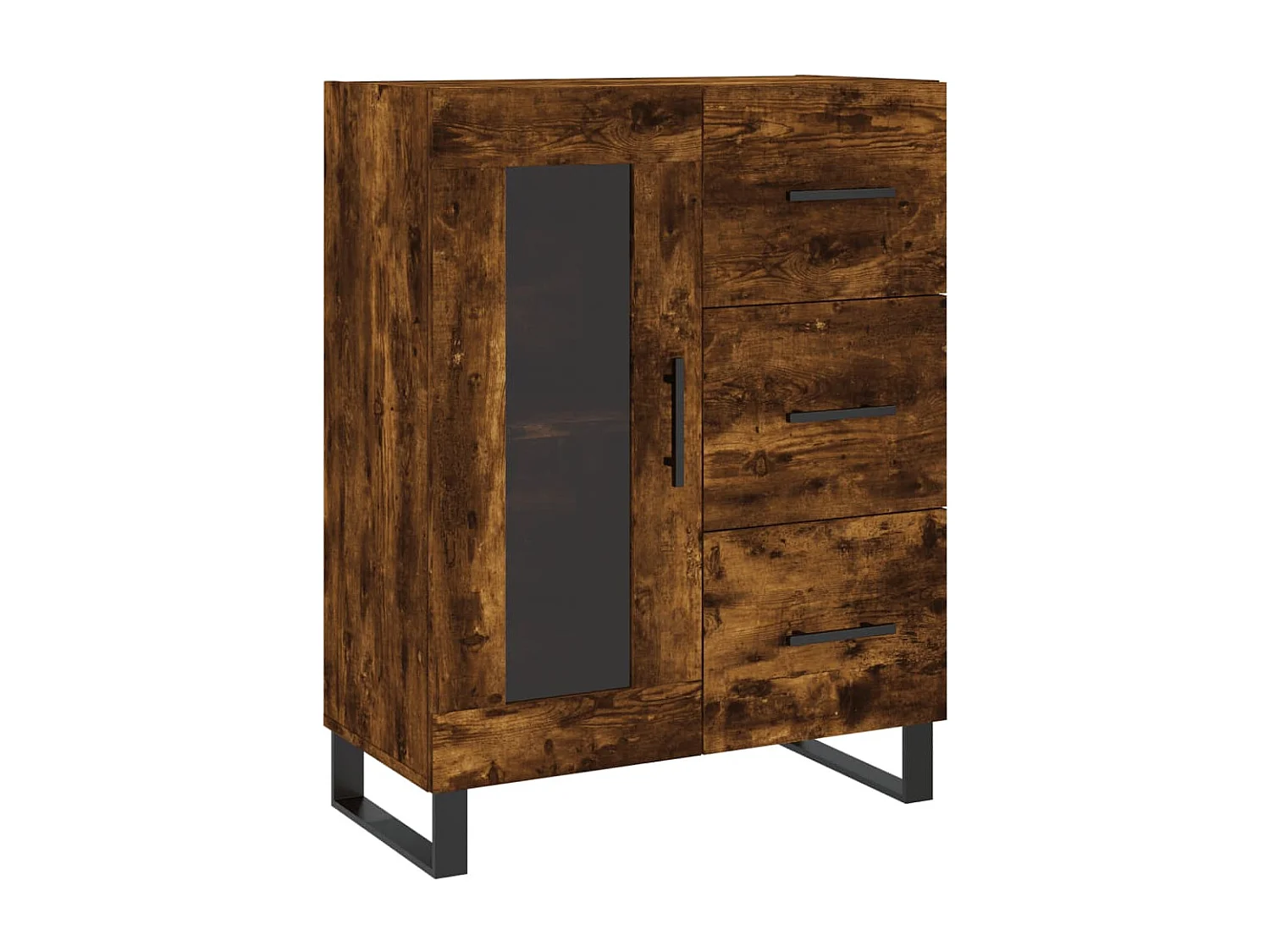 Buffet chêne fumé 69,5x34x90 cm bois d'ingénierie QWE47605