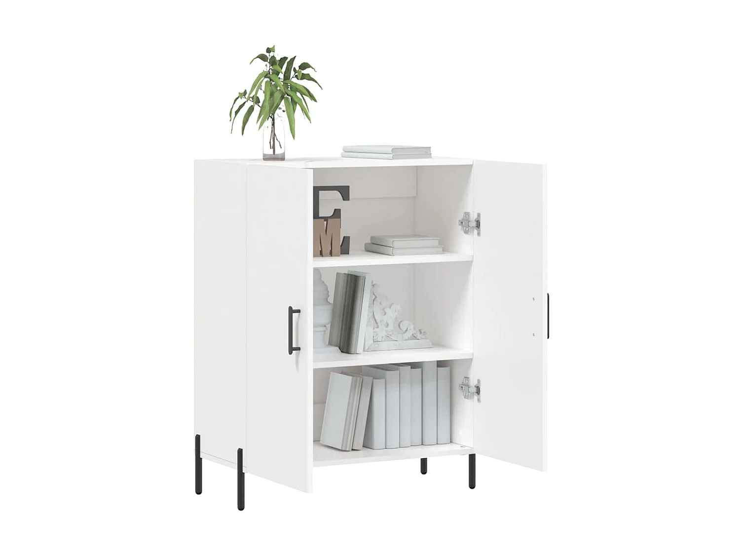 Buffet blanc 69,5x34x90 cm bois d'ingénierie QWE93839