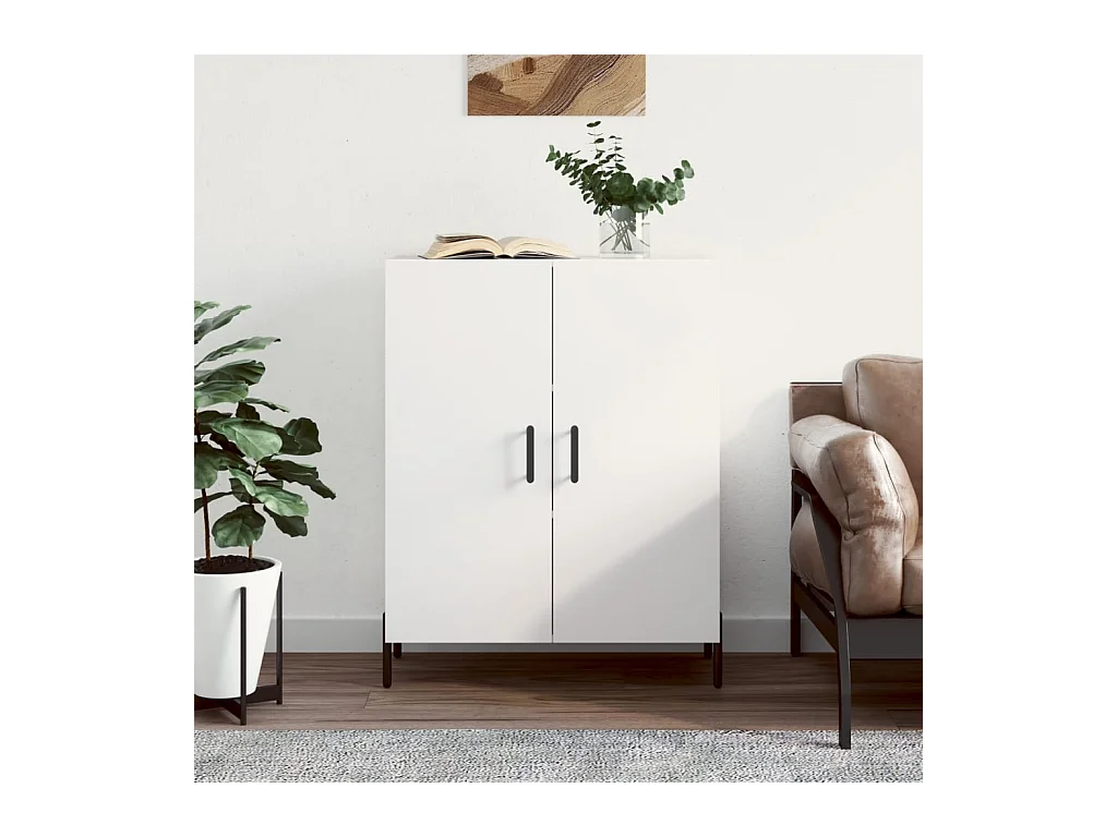 Buffet blanc 69,5x34x90 cm bois d'ingénierie QWE93839