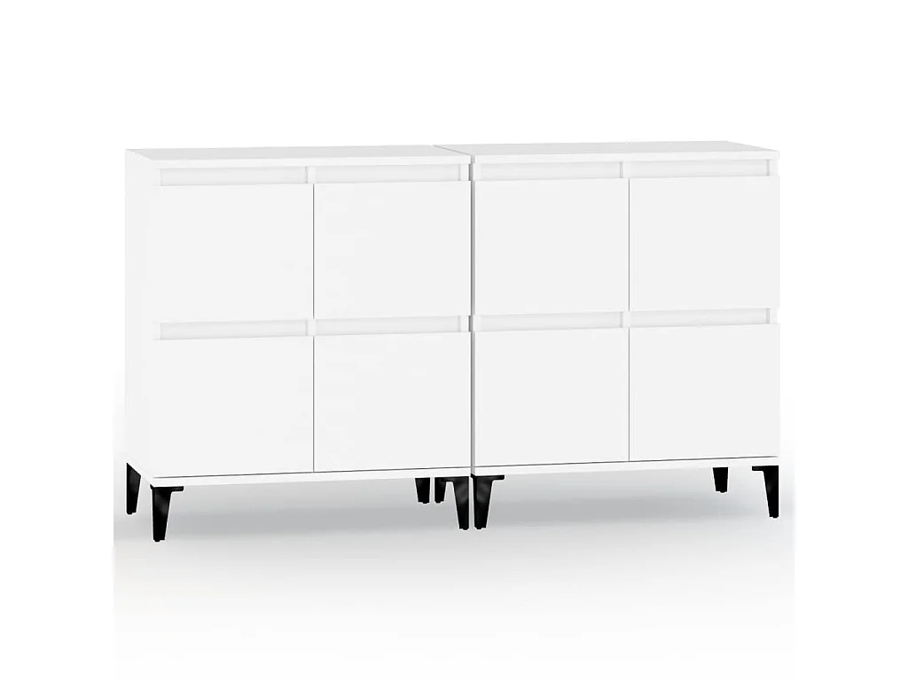 Buffets 2 pcs blanc 60x35x70 cm bois d'ingénierie EGER67615