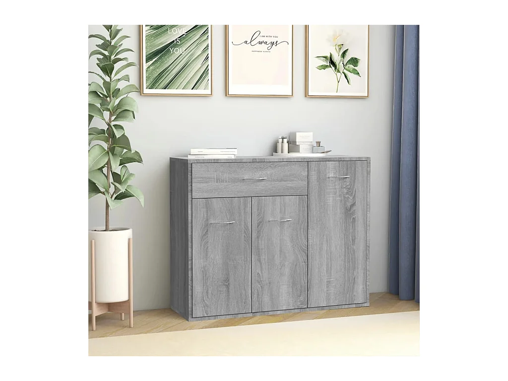 Buffet Sonoma gris 88x30x70 cm Bois d'ingénierie EGER12673