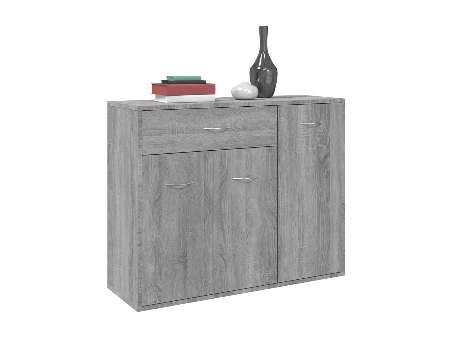 Dressoir 88x30x70 cm bewerkt hout grijs sonoma eikenkleurig NL280028