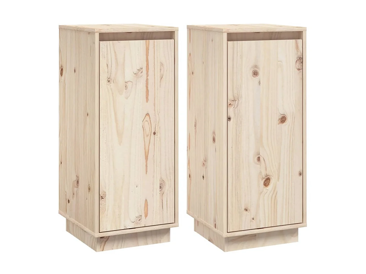 Aparador 2 uds madera maciza de pino 31,5x34x75 cm ES39452