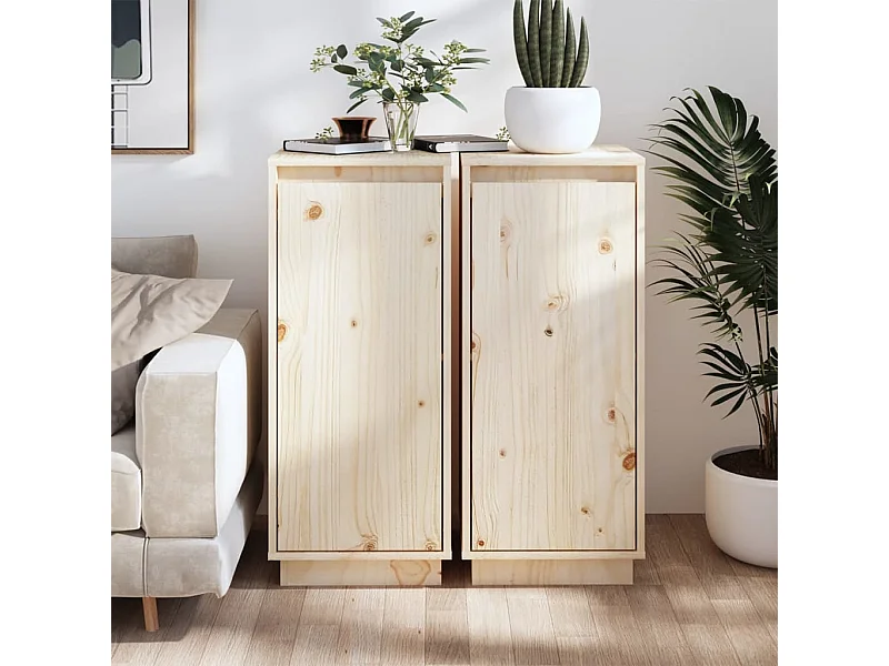 Buffets 2 pcs 31,5x34x75 cm Bois massif de pin EGER29150