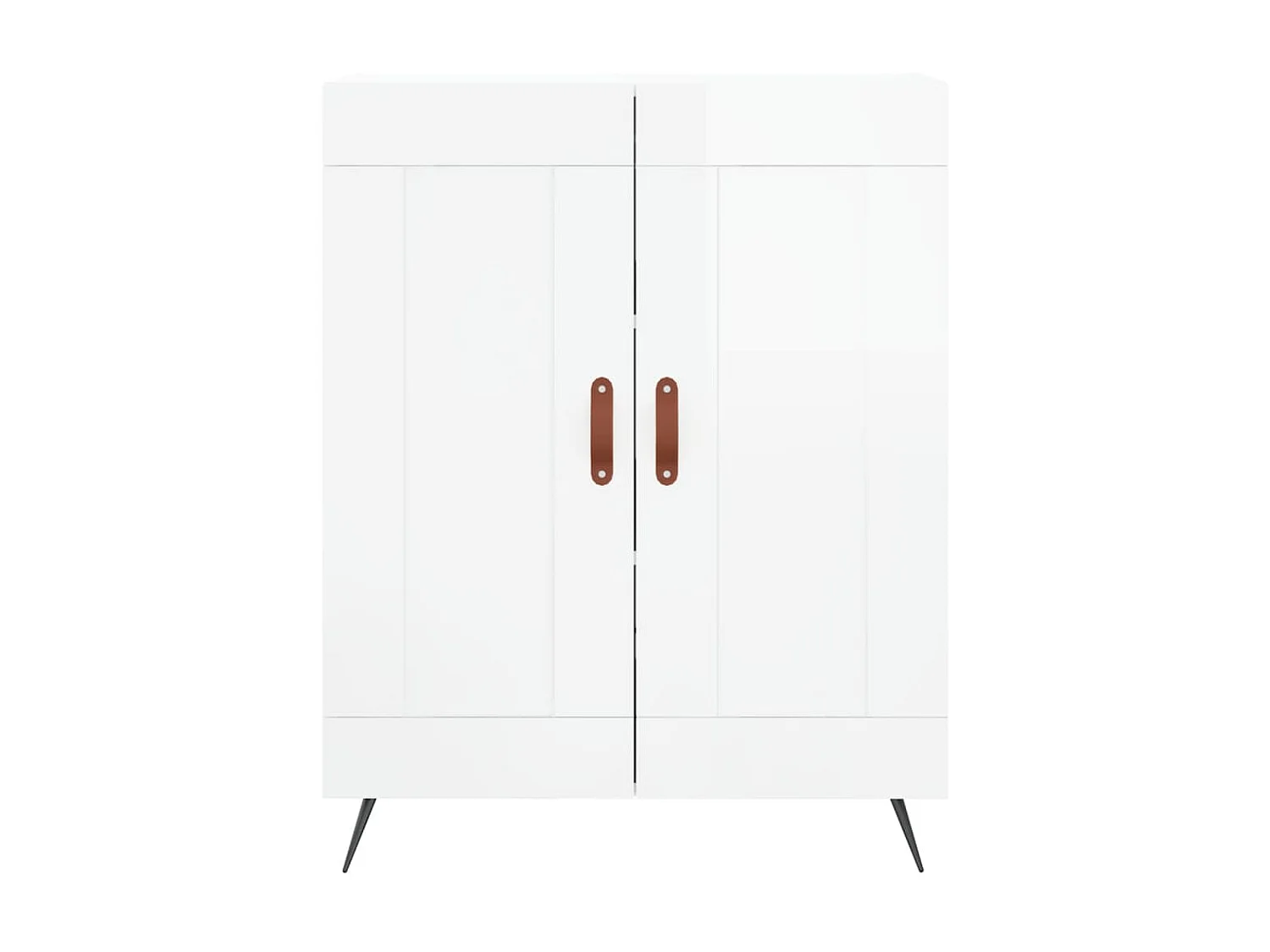 Buffet Blanc brillant 69,5x34x90 cm Bois d'ingénierie QWE79160