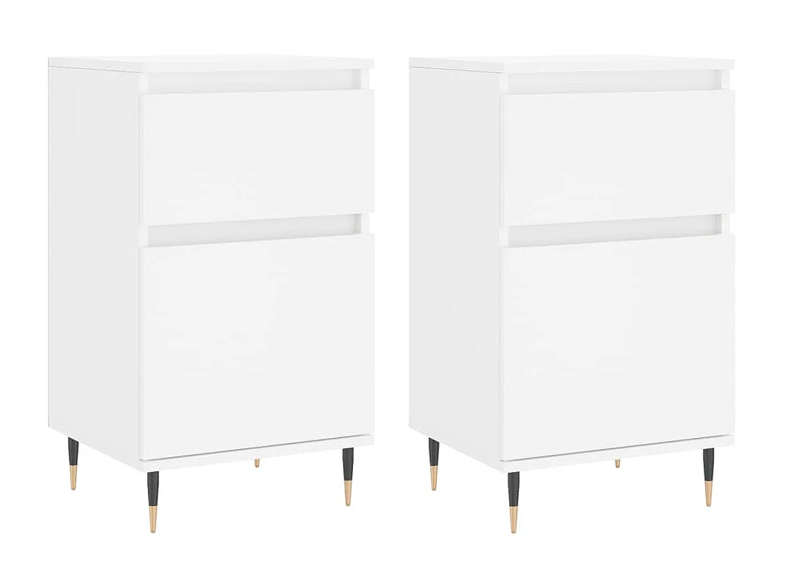 lot de 2 Buffets blanc 40x35x70 cm bois d’ingénierie QWE44423