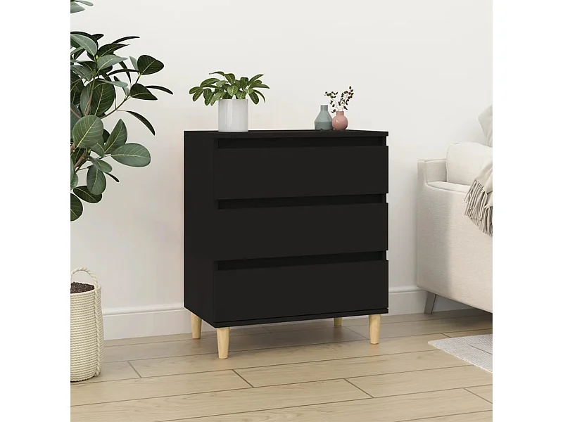 Dressoir 60x35x70 cm bewerkt hout zwart NL682195