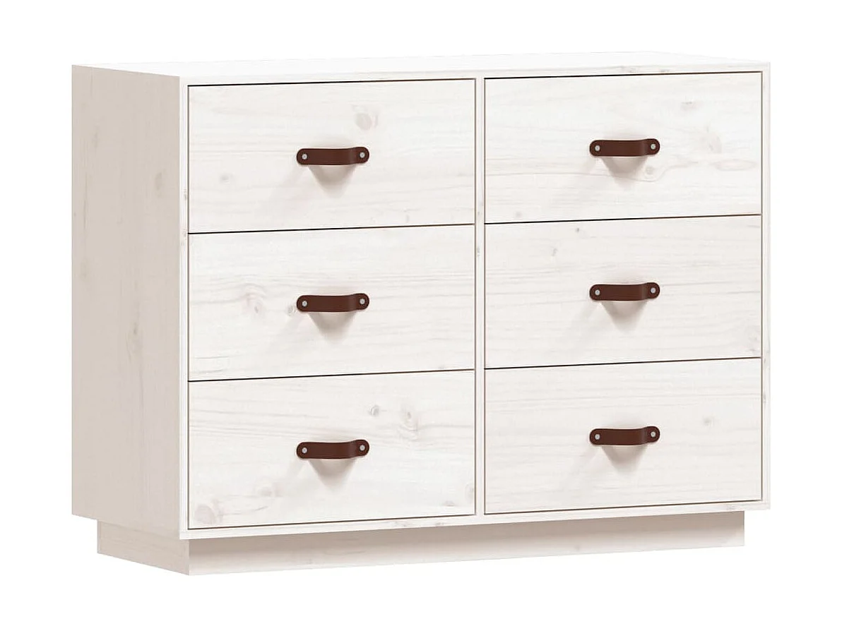 Dressoir 100x40x75 cm massief grenenhout wit NL197026