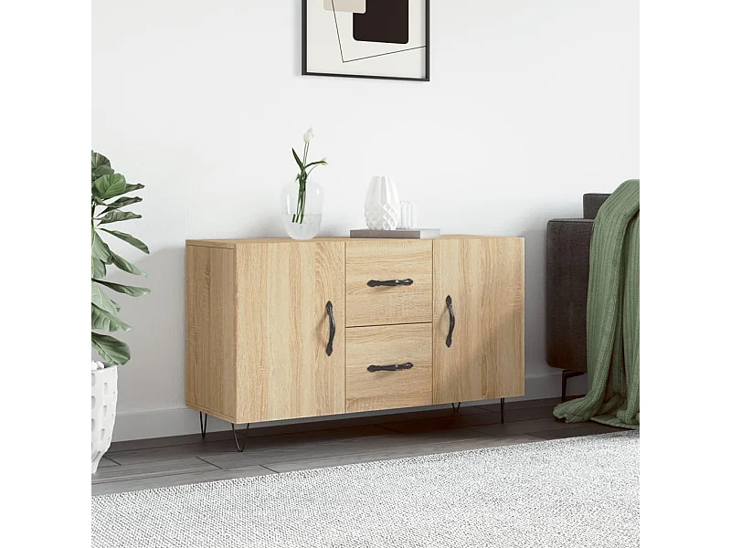 Dressoir 100x36x60 cm bewerkt hout sonoma eikenkleurig NL78898