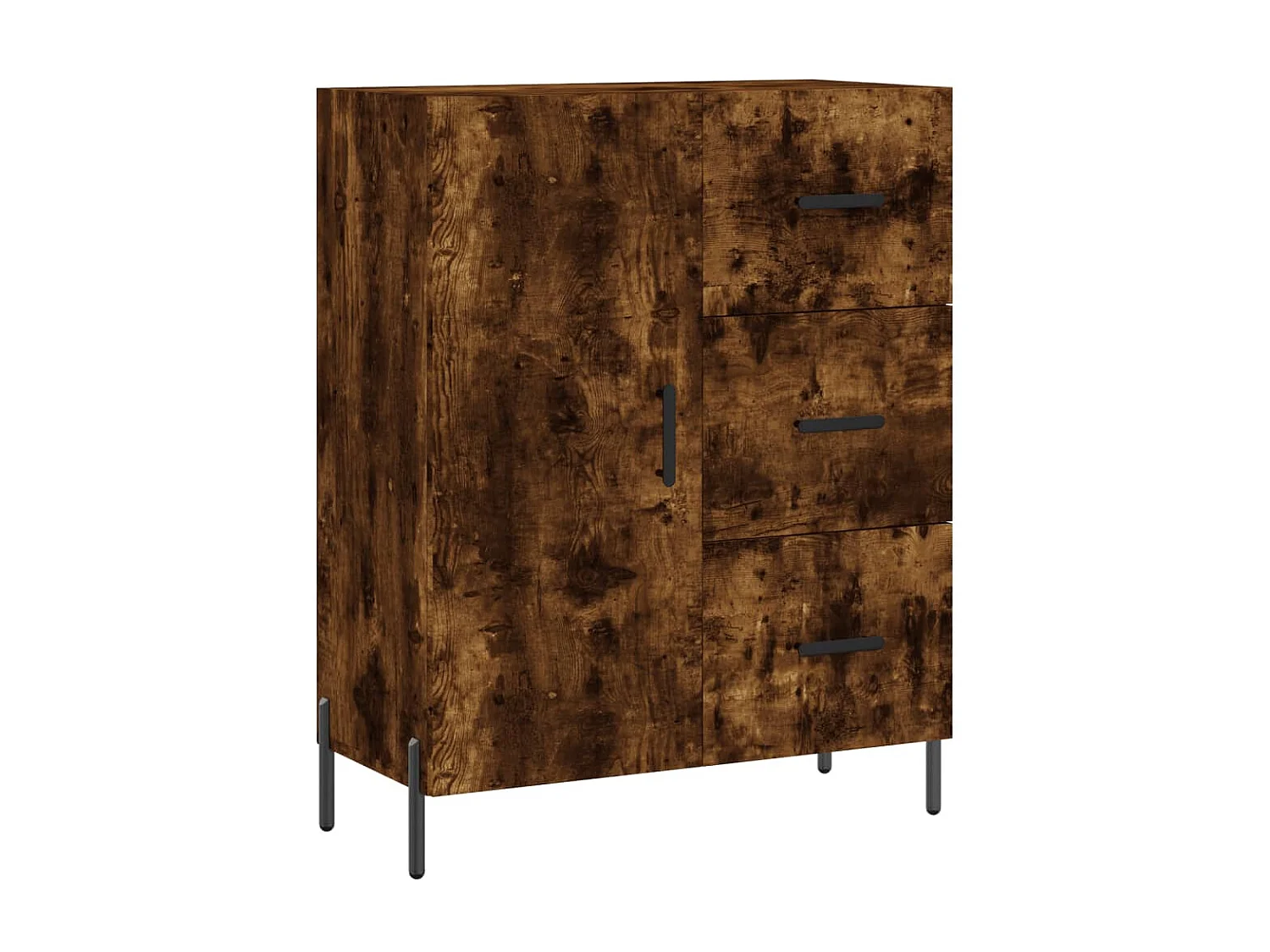 Buffet chêne fumé 69,5x34x90 cm bois d'ingénierie QWE21763