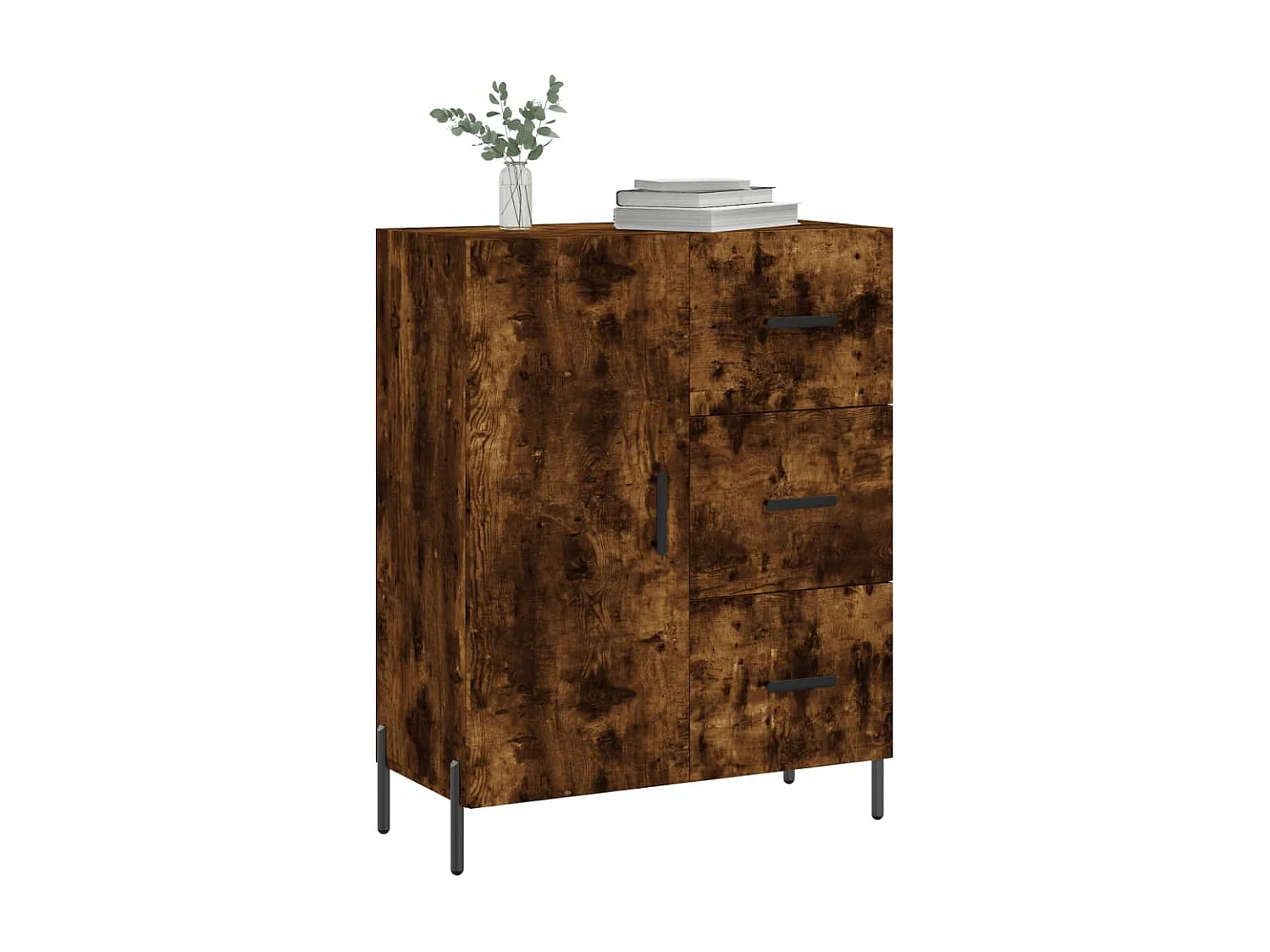 Buffet chêne fumé 69,5x34x90 cm bois d'ingénierie QWE21763