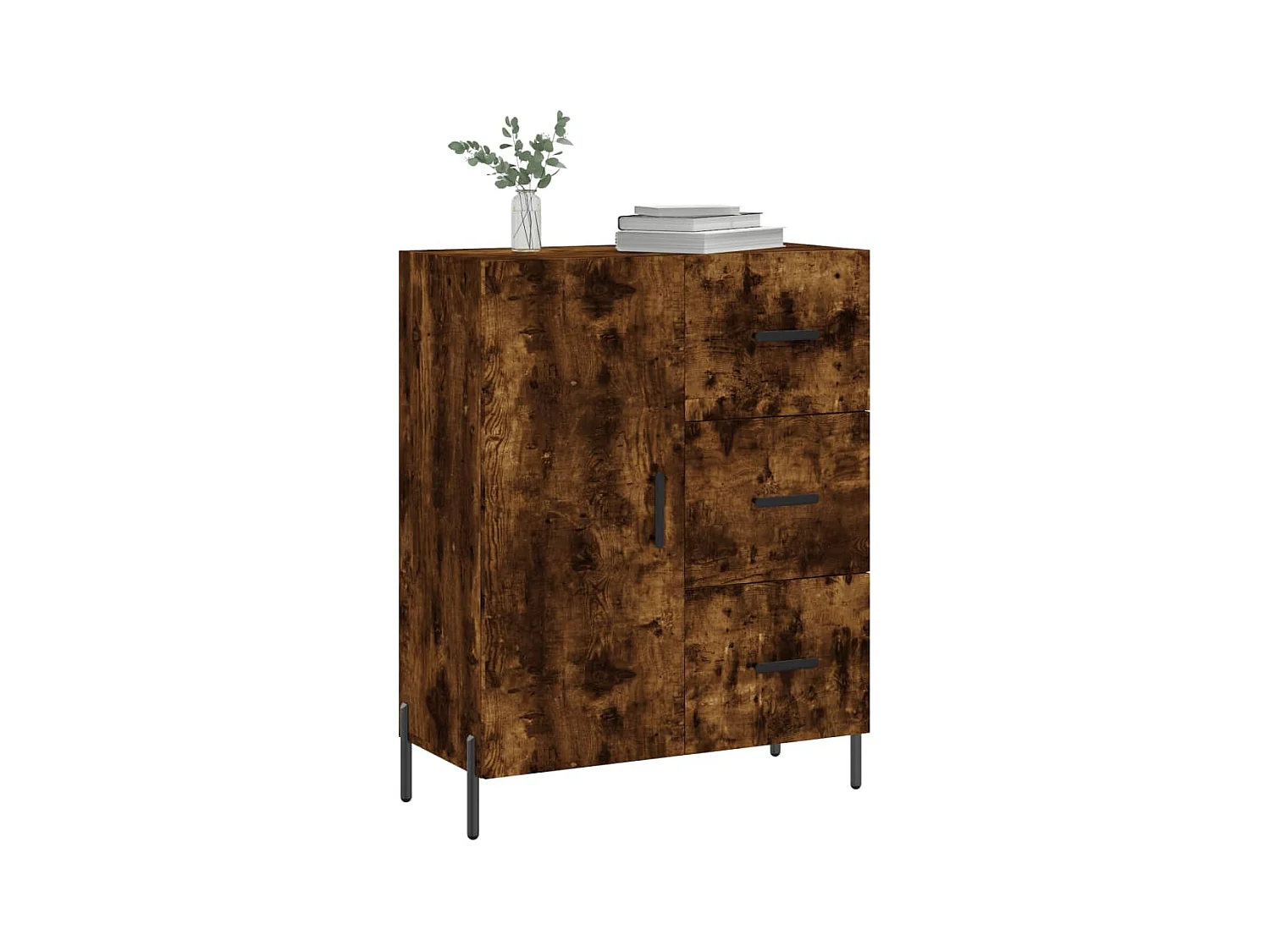 Dressoir 69,5x34x90 cm bewerkt hout gerookt eikenkleurig NL43693