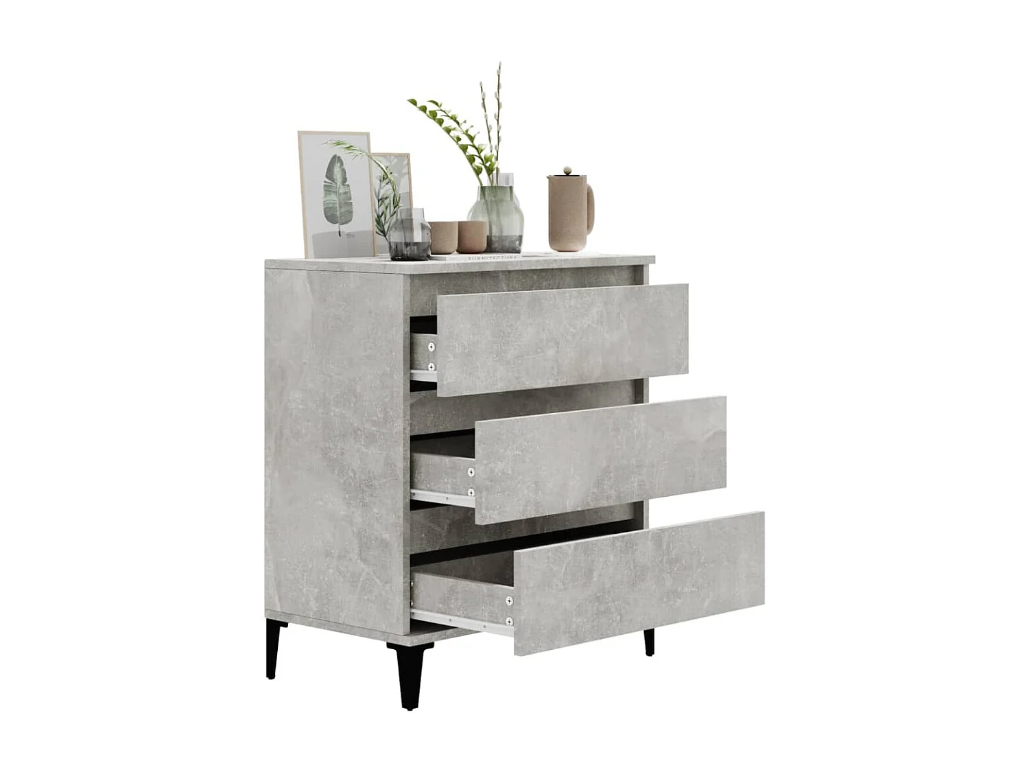 Aparador 60x35x70 cm derivados de madeira cinzento cimento PT382424