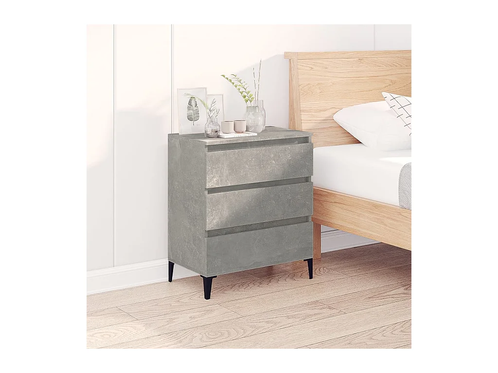 Buffet Gris béton 60x35x70 cm Bois d'ingénierie EGER40601