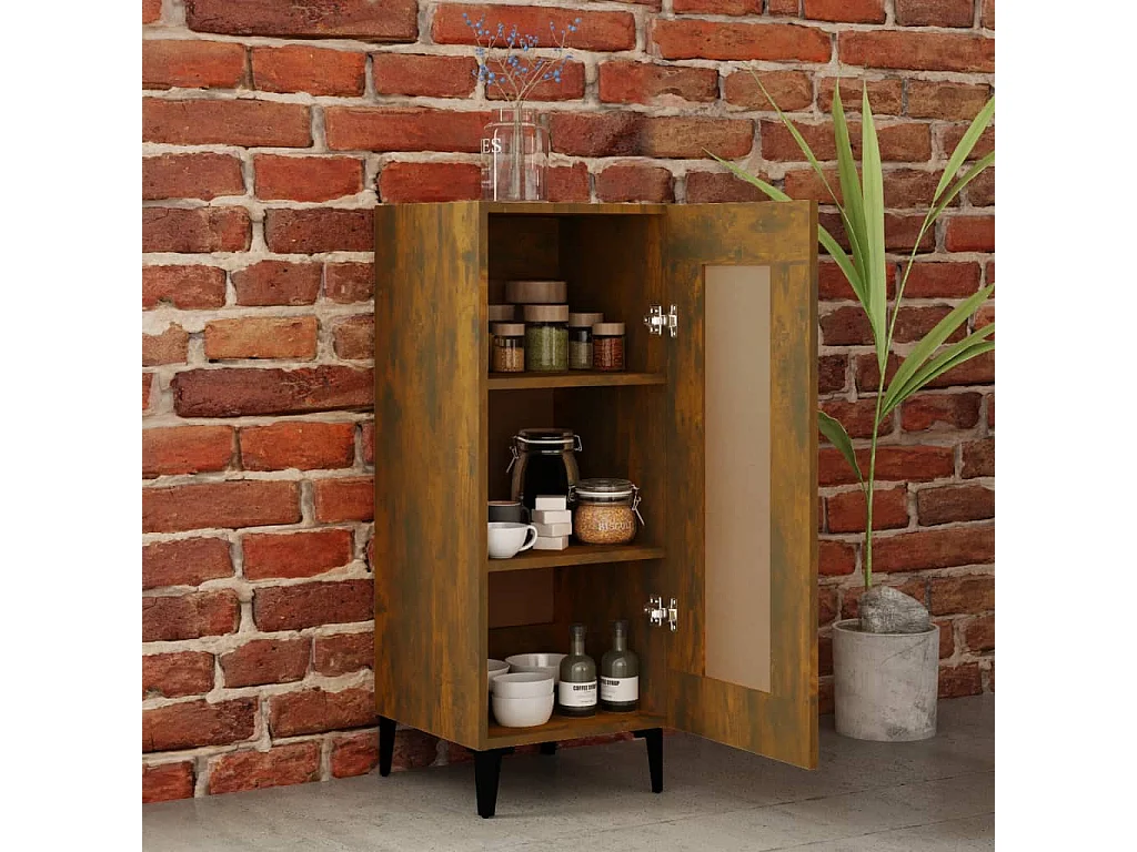 Dressoir 34,5x34x90 cm bewerkt hout gerookt eiken NL53954