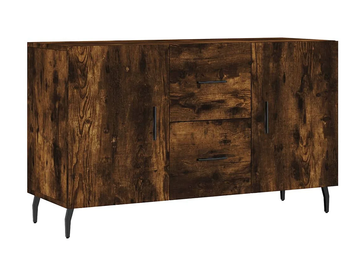 Buffet chêne fumé 100x36x60 cm bois d'ingénierie QWE10462