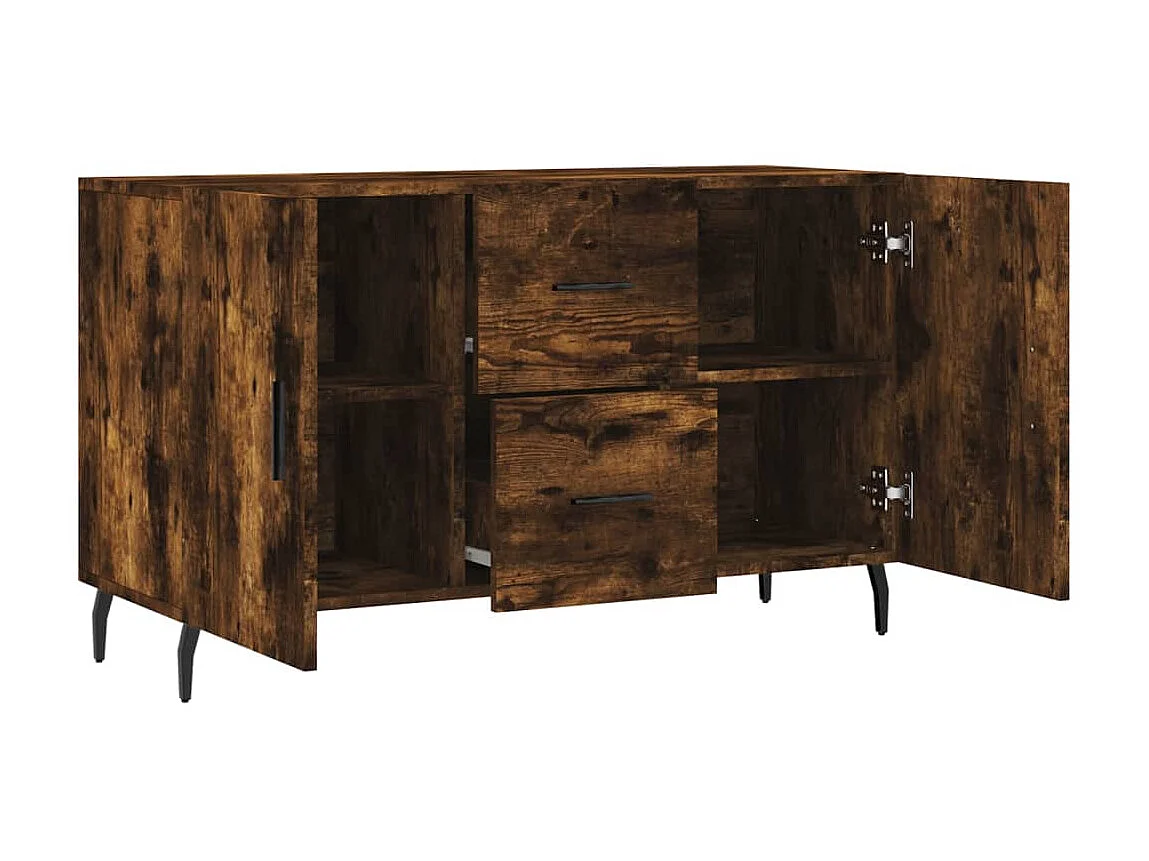 Buffet chêne fumé 100x36x60 cm bois d'ingénierie QWE10462