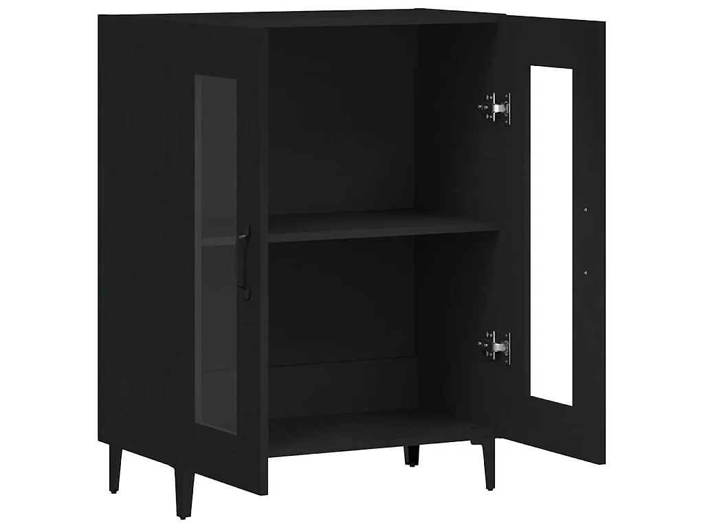 Aparador de madera de ingeniería negro 69,5x34x90 cm ES66702