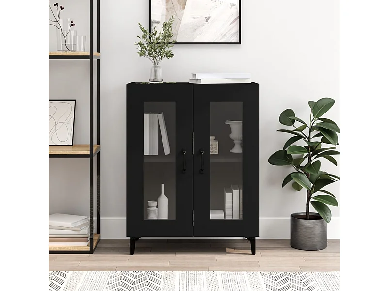 Dressoir 69,5x34x90 cm bewerkt hout zwart NL739396