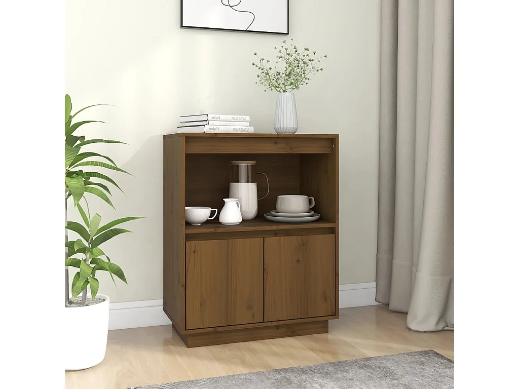 Buffet Marron miel 60x34x75 cm Bois massif de pin EGER85907
