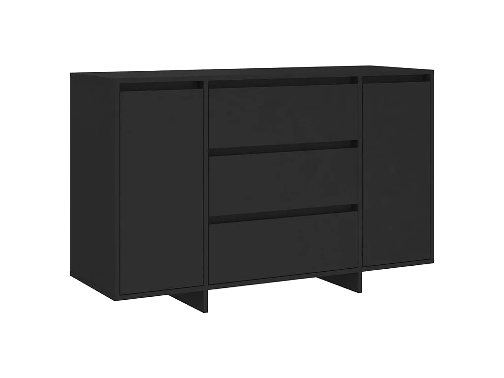 Buffet avec 3 tiroirs Noir 120x41x75 cm Aggloméré QWE90007