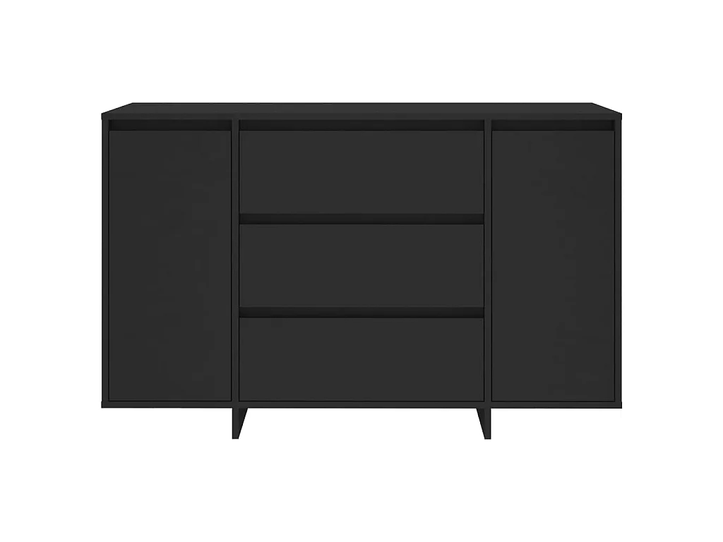Buffet avec 3 tiroirs Noir 120x41x75 cm Aggloméré QWE90007