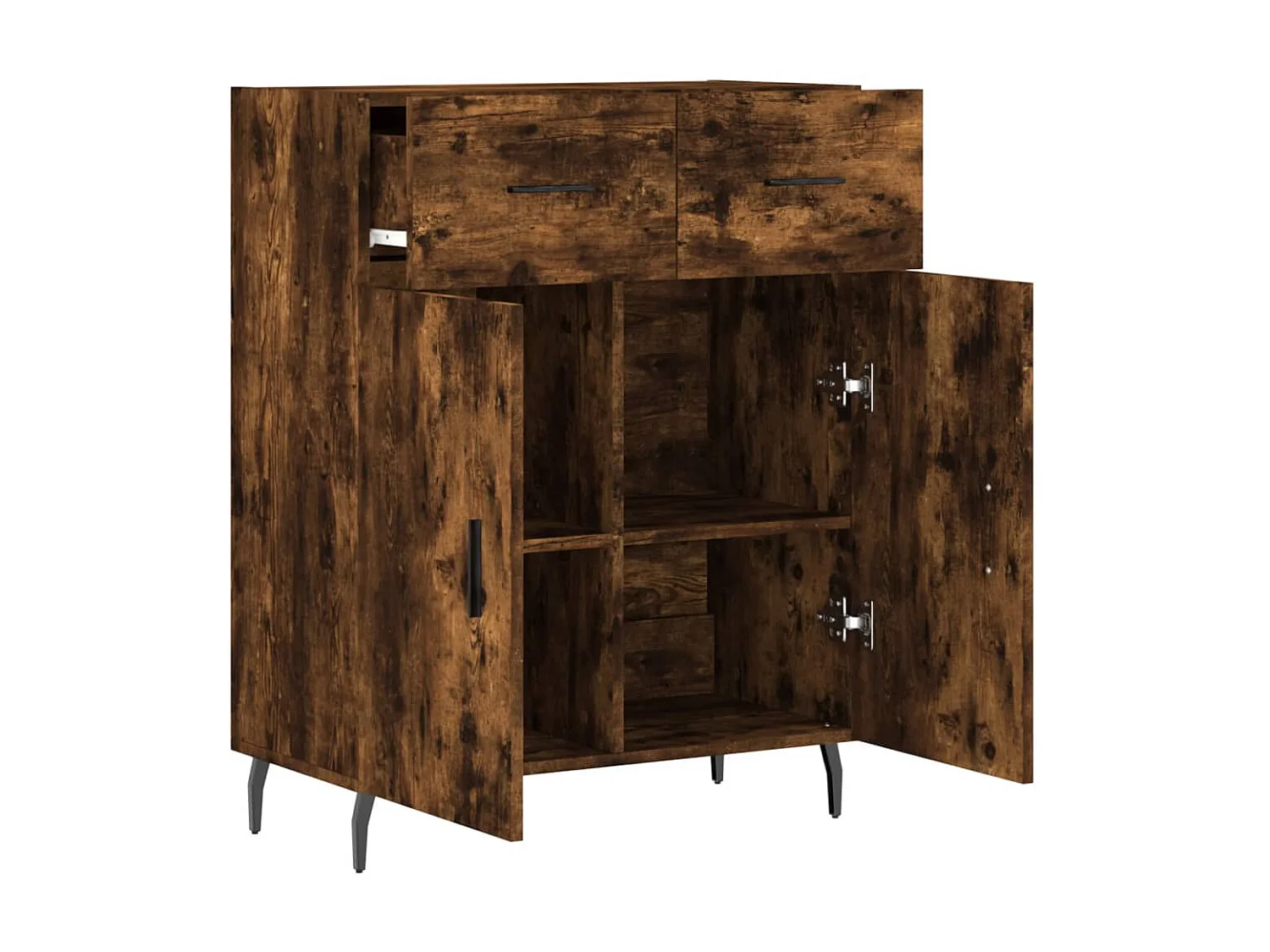 Buffet chêne fumé 69,5x34x90 cm bois d'ingénierie QWE54994