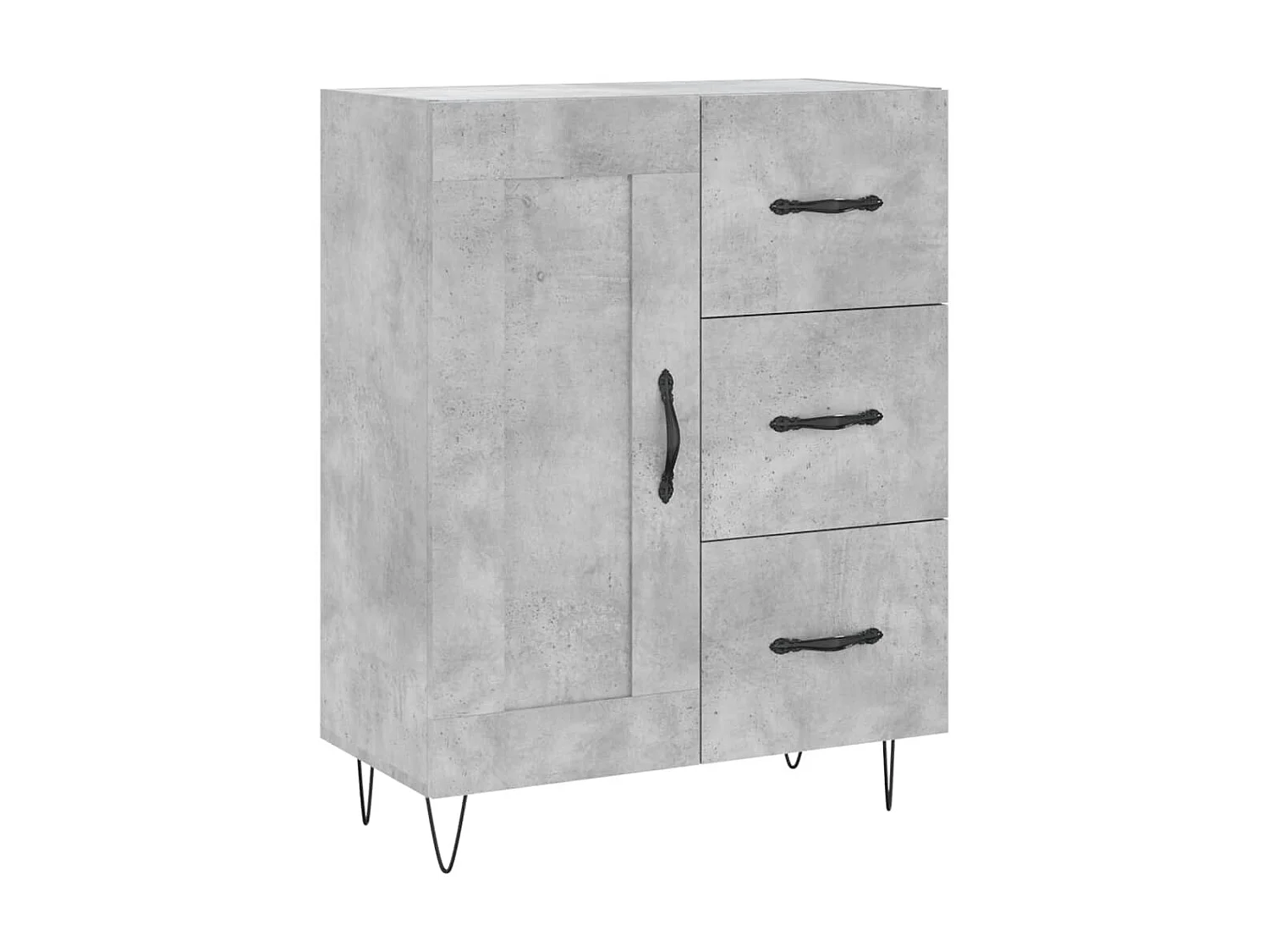 Buffet gris béton 69,5x34x90 cm bois d'ingénierie QWE63969