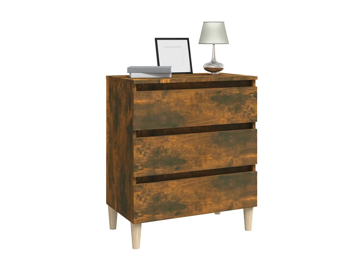 Aparador 60x35x69 cm derivados de madeira cor carvalho fumado PT752421