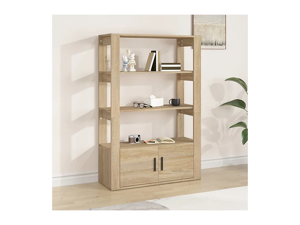 Buffet Chêne sonoma 80x30x119,5 cm Bois d'ingénierie EGER40273