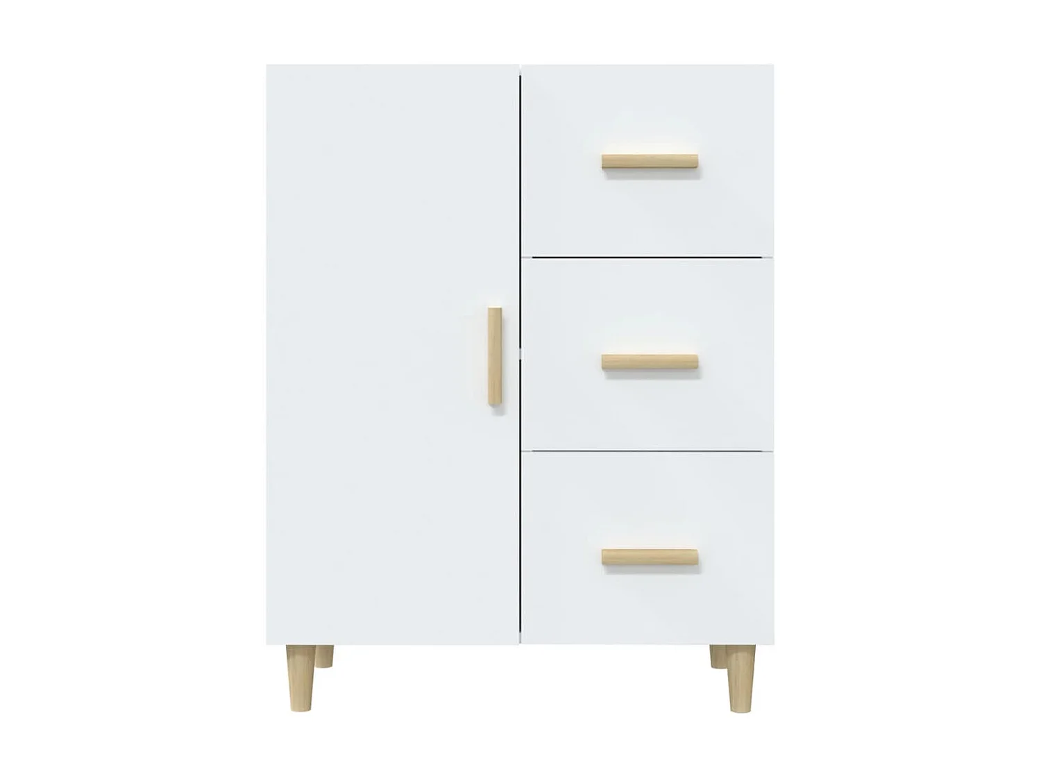 Aparador de madera de ingeniería blanco 69,5x34x90 cm ES96912