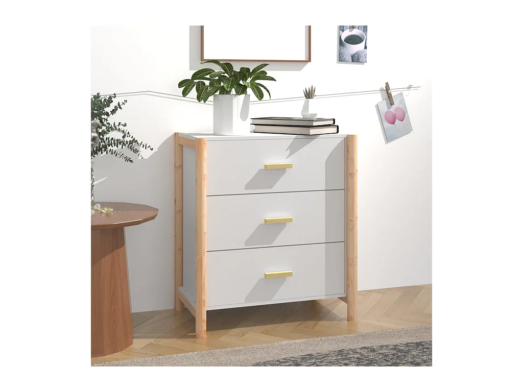 Buffet Blanc 62x38x70 cm Bois d'ingénierie EGER25656