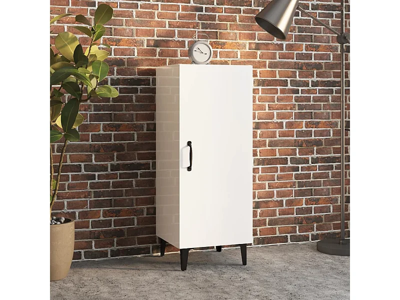 Buffet Blanc brillant 34,5x34x90 cm Bois d'ingénierie EGER21710