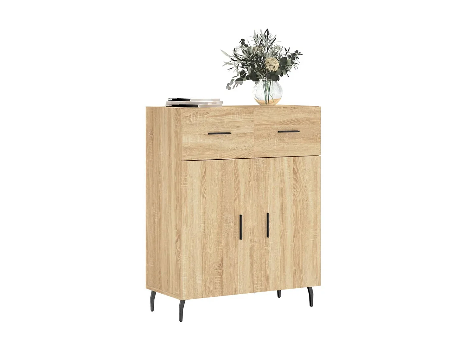 Buffet chêne sonoma 69,5x34x90 cm bois d'ingénierie QWE64072